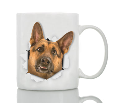 Curious German Shepherd Mug