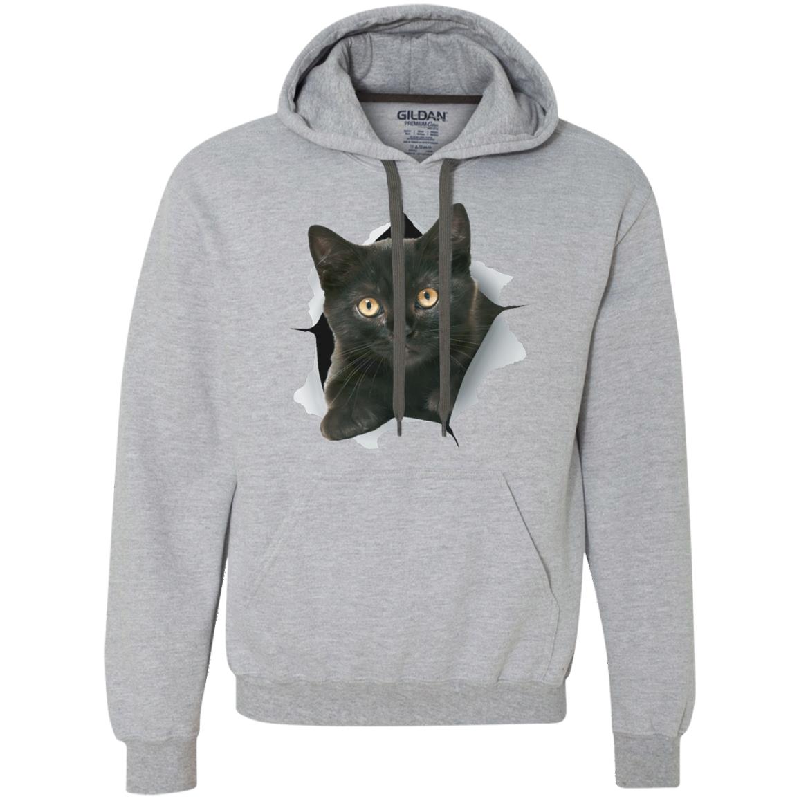 Black Kitten Heavyweight Pullover Fleece Hoodie